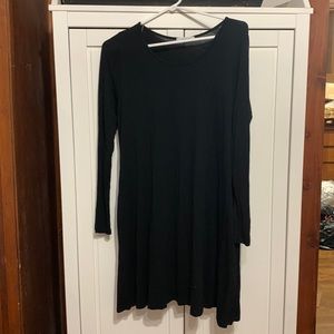 Black long sleeved t-shirt dress- medium